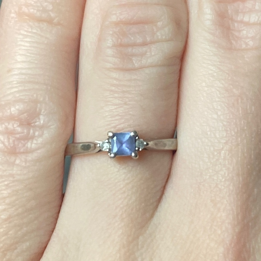 Genuine Topaz and Diamond Ring